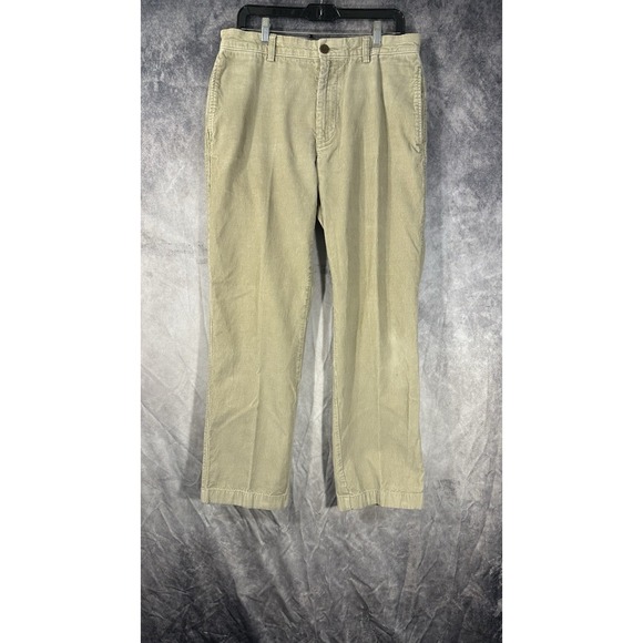 j crew‎ corduroy Chino pants mens Beige Flat Front Pants Size 32x32 - Picture 1 of 12